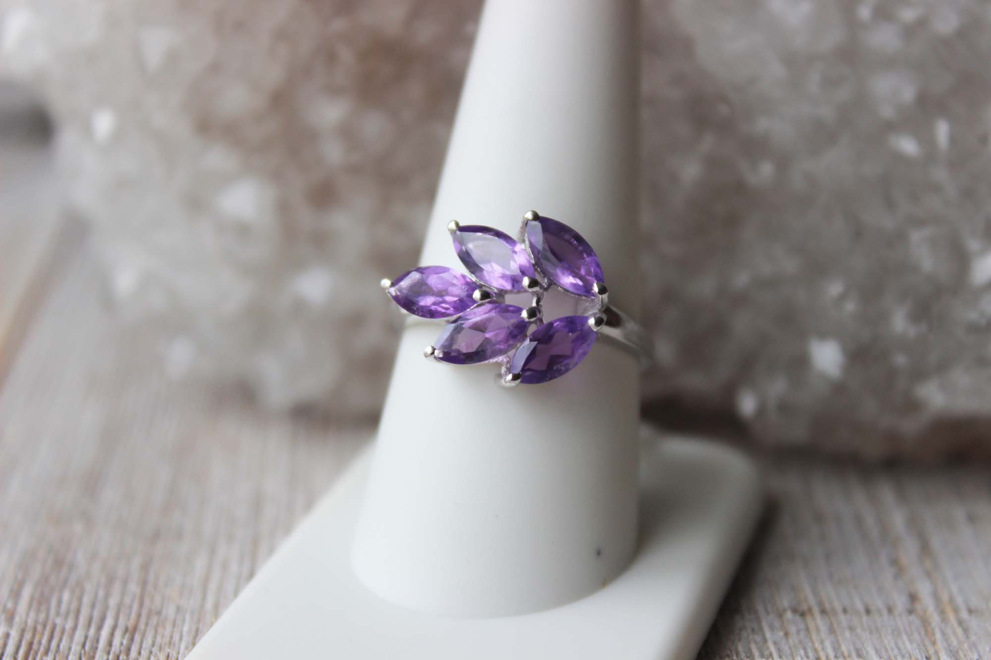 Details about   Amethyst Sterling Silver Lace Ring Sizes 5 to 9 